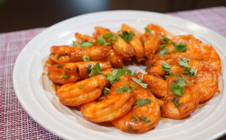 Pan Fried Prawn with Tomato Sauce