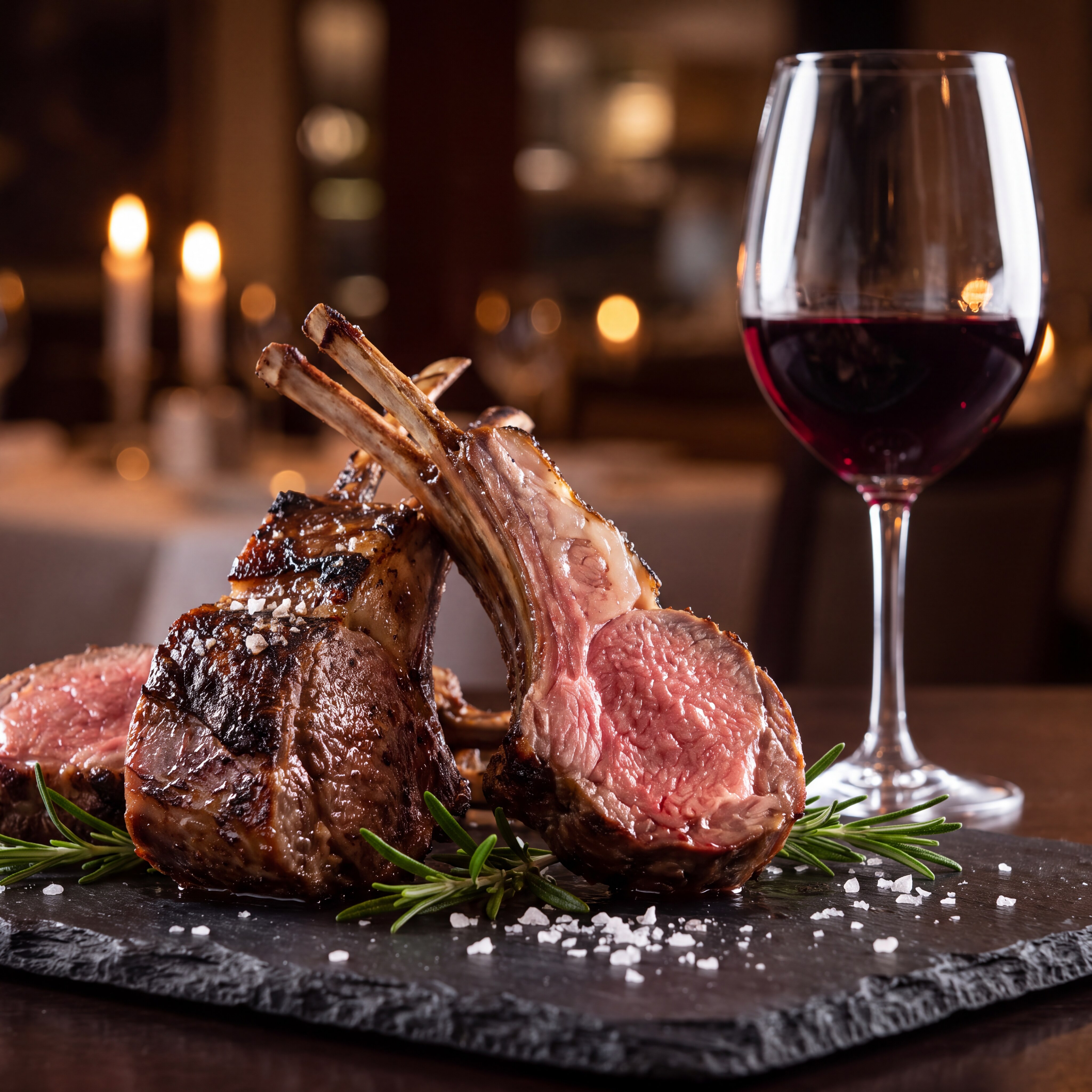 Rosemary Grilled Lamb Chops with Red Wine image